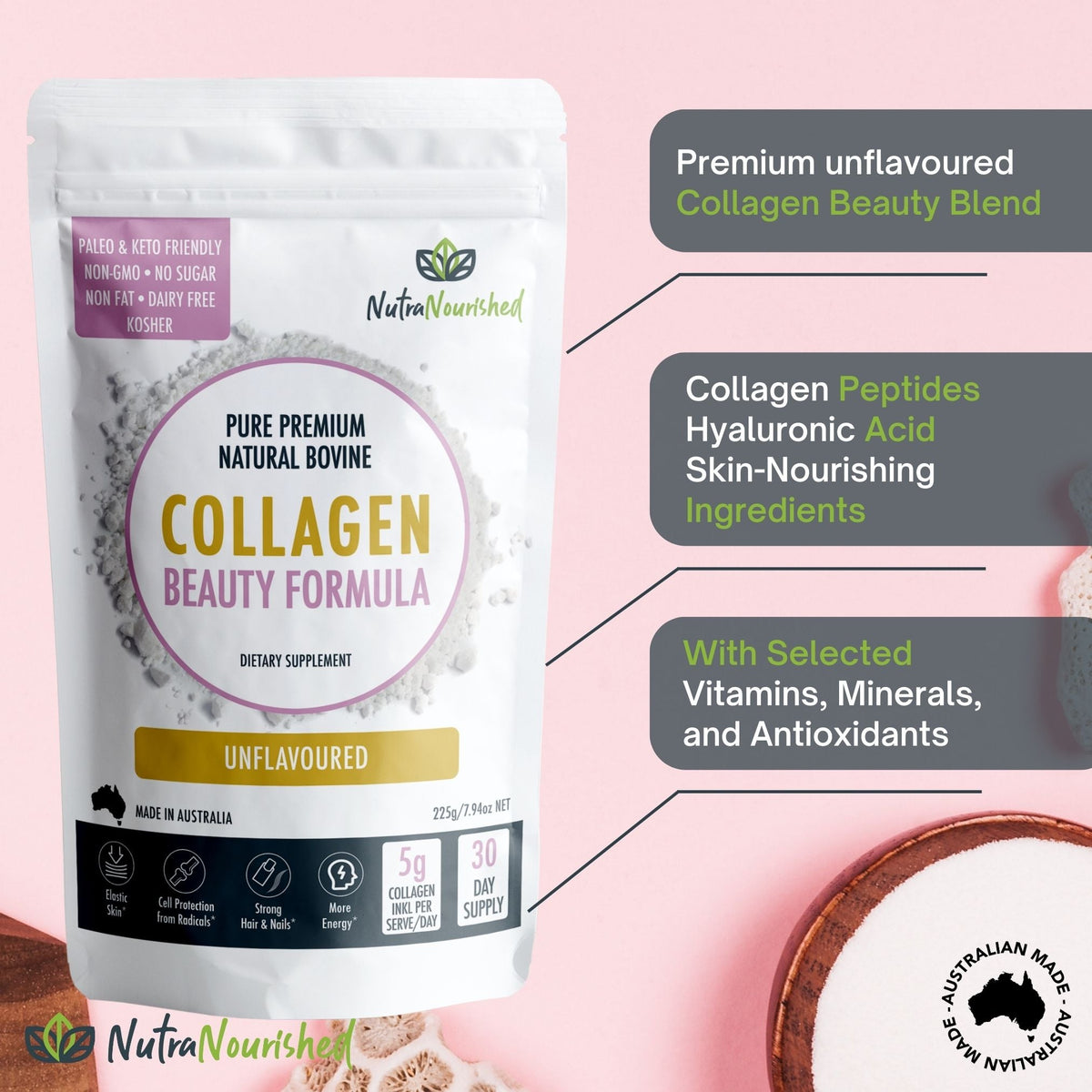 Unflavored Collagen Beauty Formula Supplements