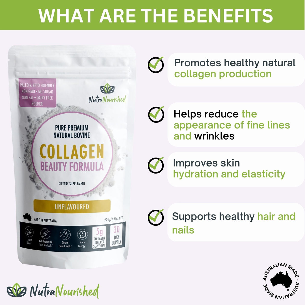 Unflavored Collagen Beauty Formula Supplements