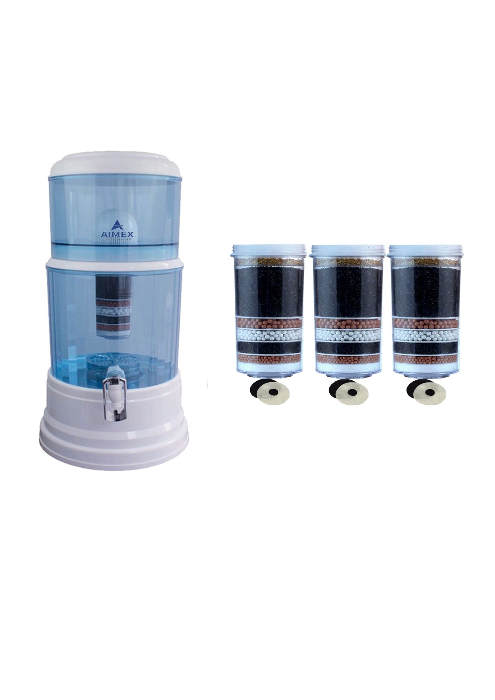 Aimex 20-Litre Water Purifier with Maifan Stones and 3 8-Stage Filters