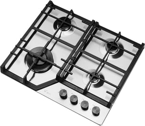 Empava 60cm Gas Cooktop 4 Burner Kitchen Stove | NG LPG Convertible | Stainless Steel