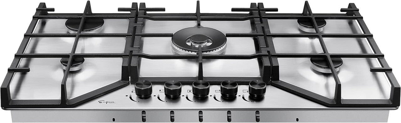 Empava 83cm Gas Cooktop 5 Burner Kitchen Stove | NG LPG Convertible | Stainless Steel