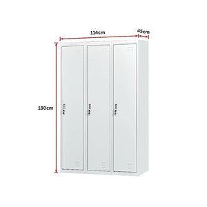 Three-Door Side by Side Office Gym Shed Storage Locker