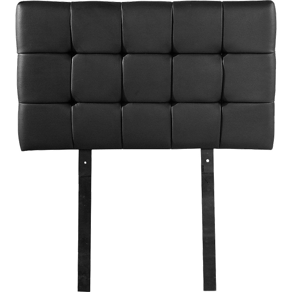 PU Leather Single Bed Deluxe Headboard Bedhead - Black