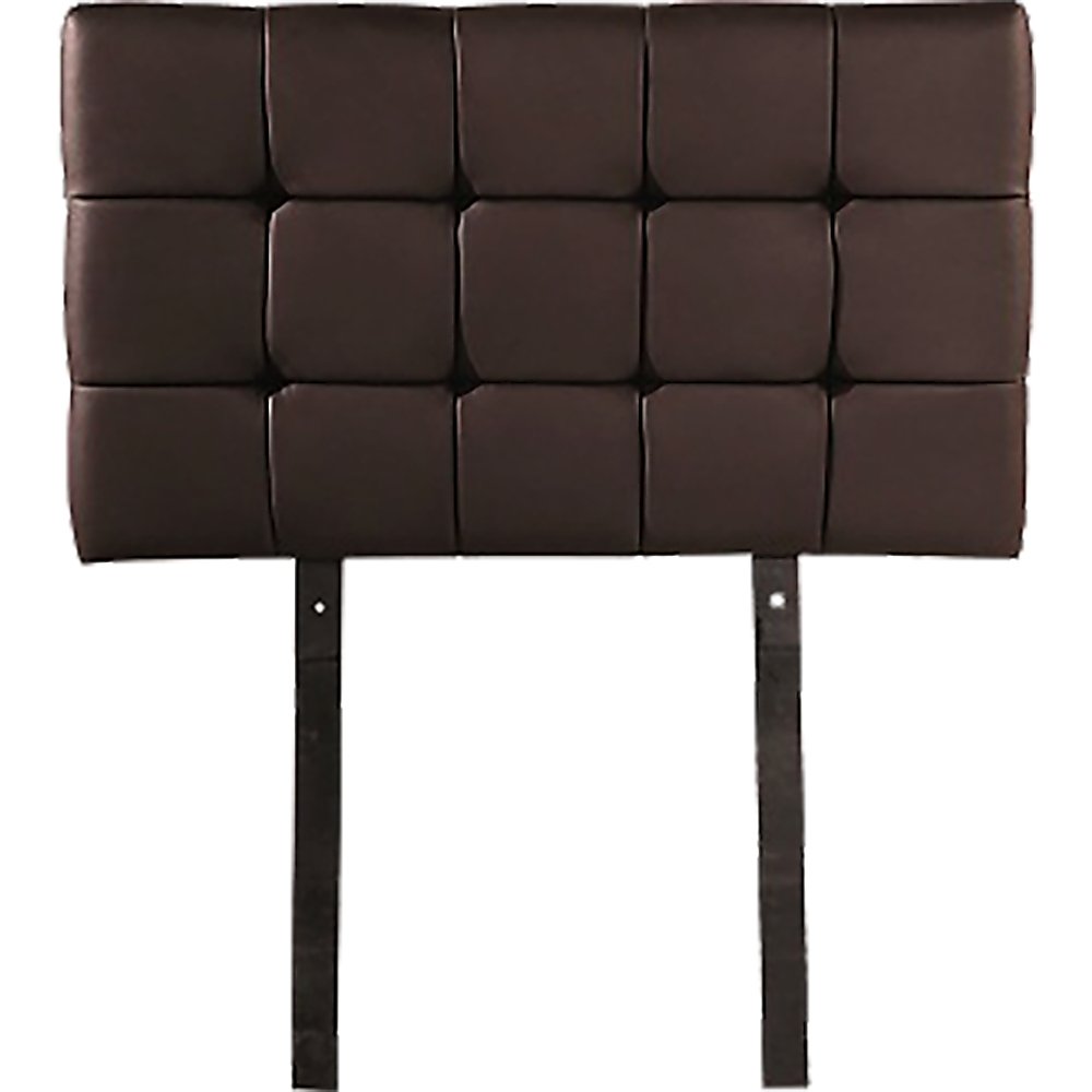 PU Leather Single Bed Deluxe Headboard Bedhead - Brown