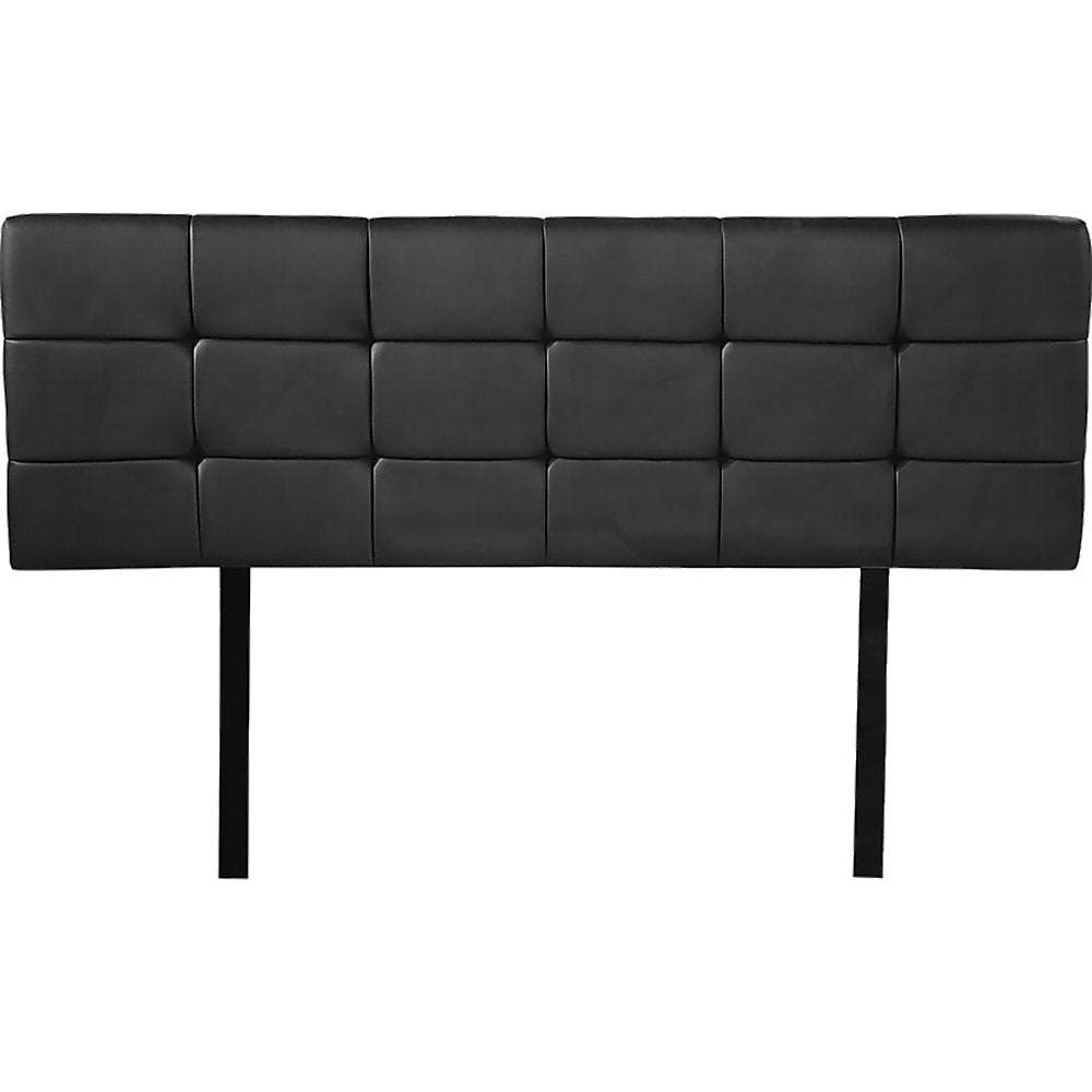 PU Leather Double Bed Deluxe Headboard Bedhead - Black