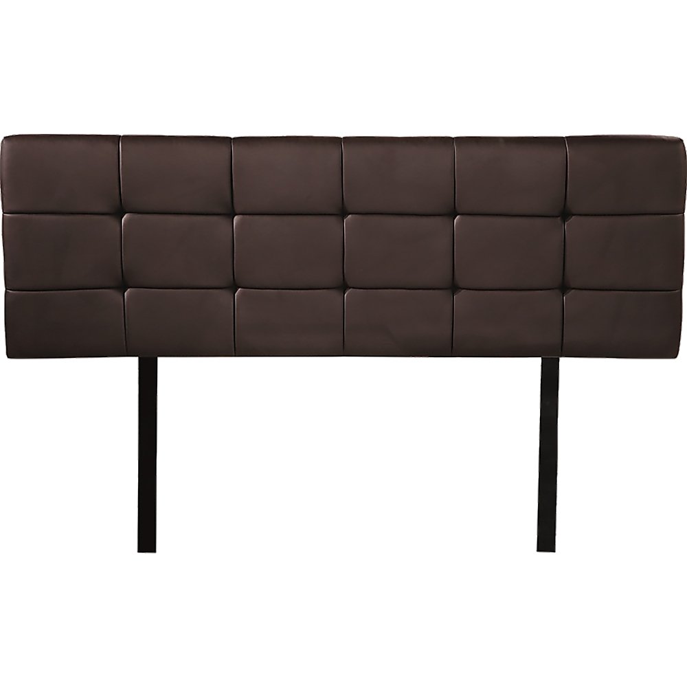 PU Leather Double Bed Deluxe Headboard Bedhead - Brown