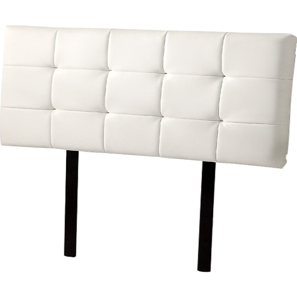 PU Leather Double Bed Deluxe Headboard Bedhead - White