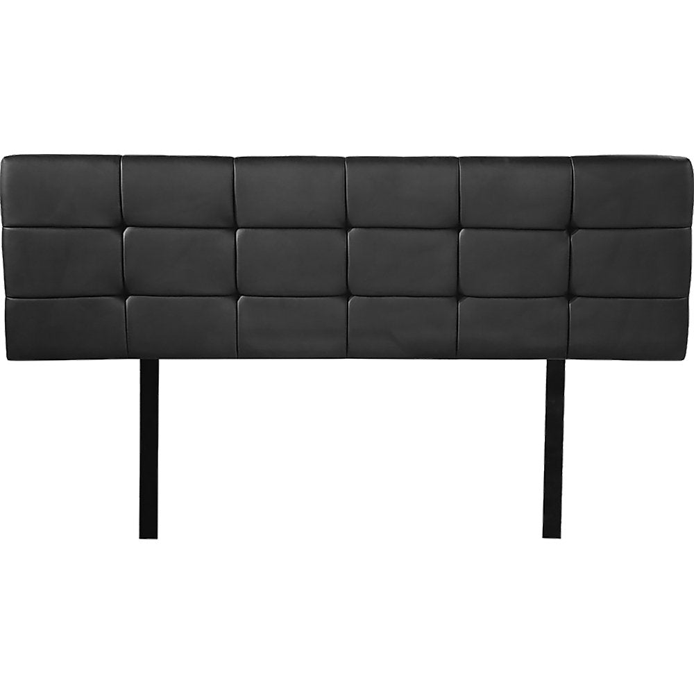 PU Leather Queen Bed Deluxe Headboard Bedhead - Black