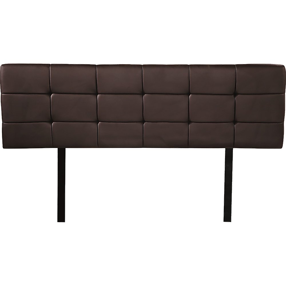 PU Leather Queen Bed Deluxe Headboard Bedhead - Brown
