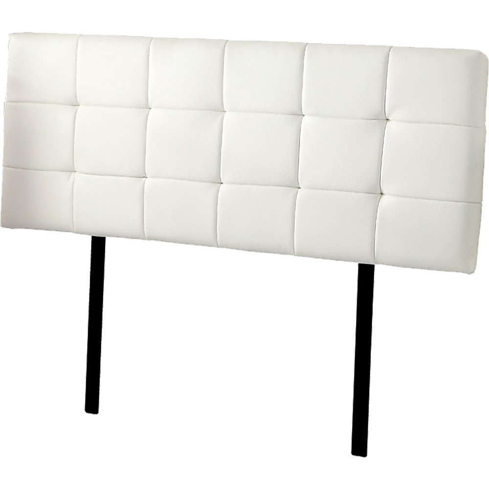 PU Leather Queen Bed Deluxe Headboard Bedhead - White