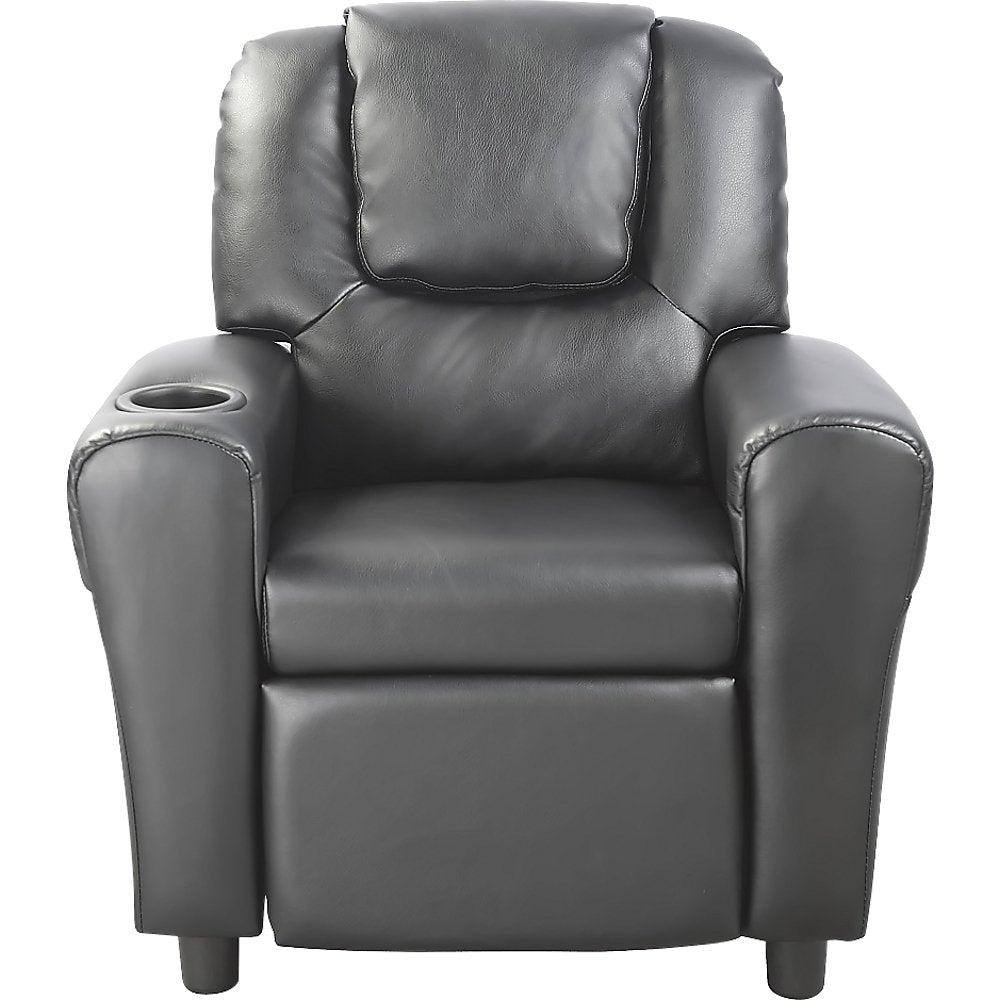 PU Leather Kids Recliner with Drink Holder