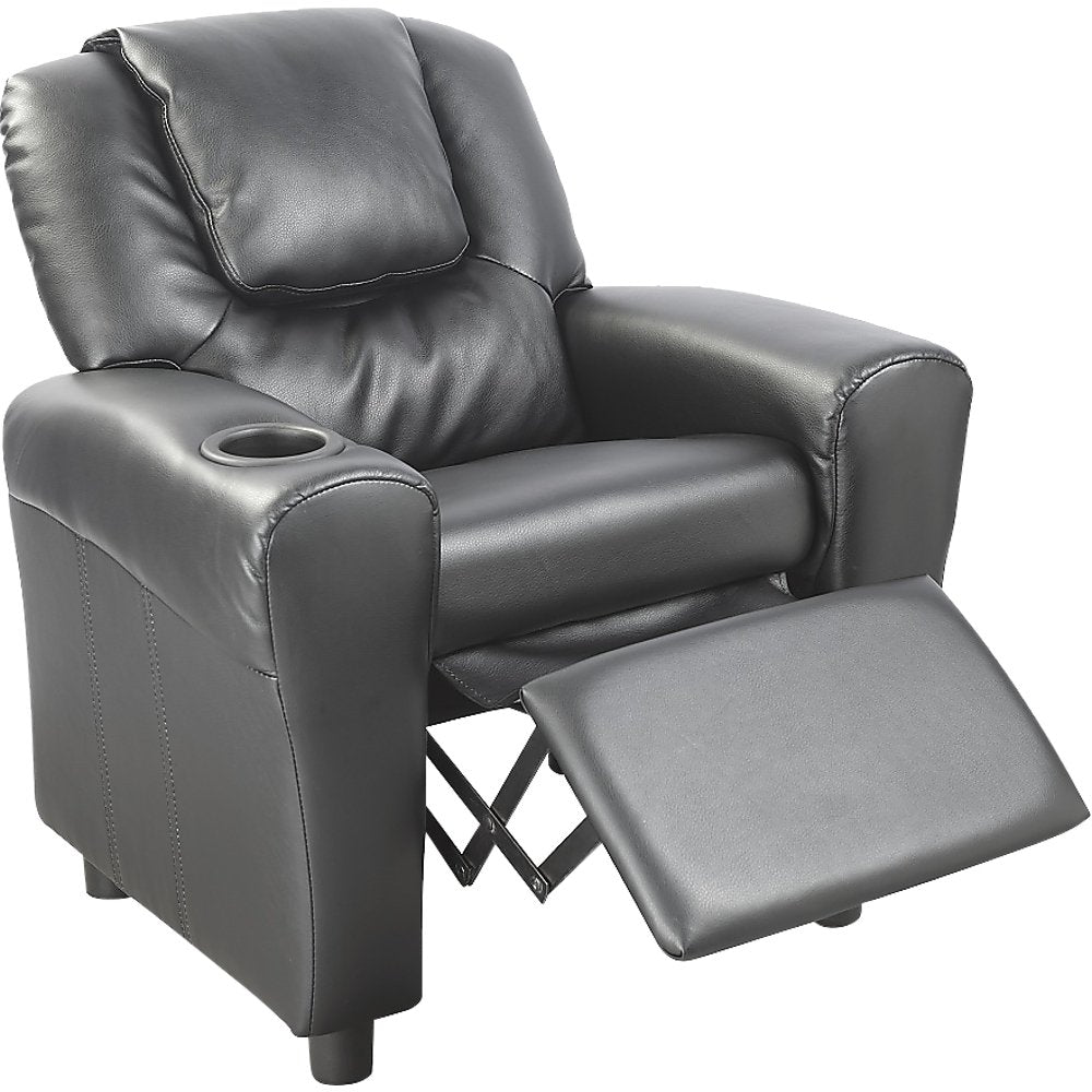 PU Leather Kids Recliner with Drink Holder