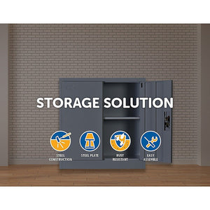 Two-Door Shelf Office Gym Filing Storage Locker Cabinet Safe