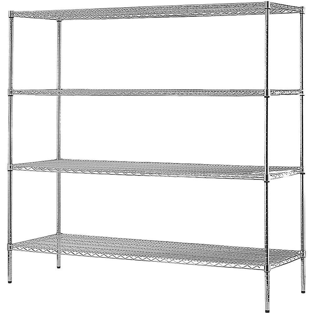 Modular Chrome Wire Storage Shelf 1500 x 600 x 1800 Steel Shelving