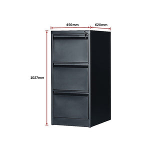 3-Drawer Shelf Office Gym Filing Storage Locker Cabinet