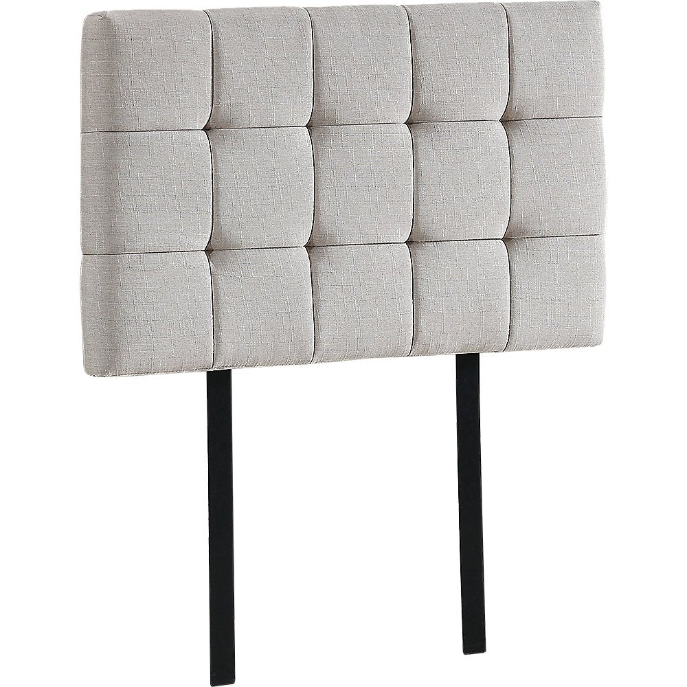 Linen Fabric Single Bed Deluxe Headboard Bedhead - Beige