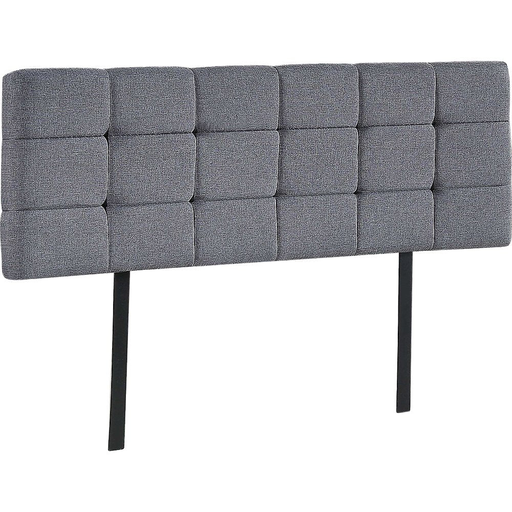 Linen Fabric Queen Bed Deluxe Headboard Bedhead - Grey