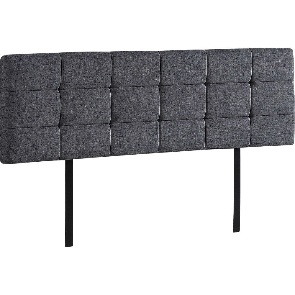 Linen Fabric King Bed Deluxe Headboard Bedhead - Grey