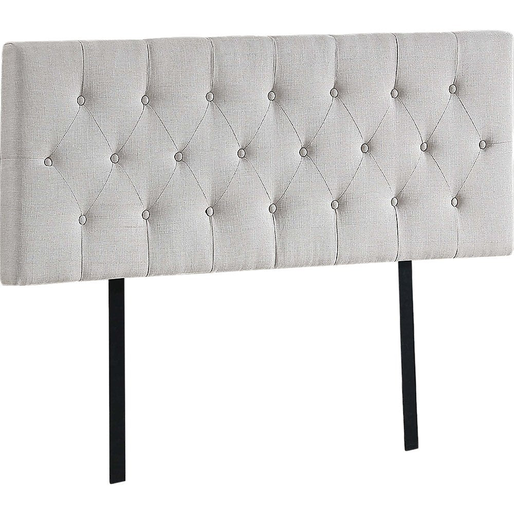 Linen Fabric Double Bed Deluxe Headboard Bedhead - Beige