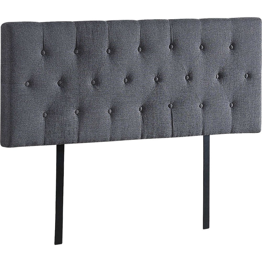 Linen Fabric Double Bed Deluxe Headboard Bedhead - Grey