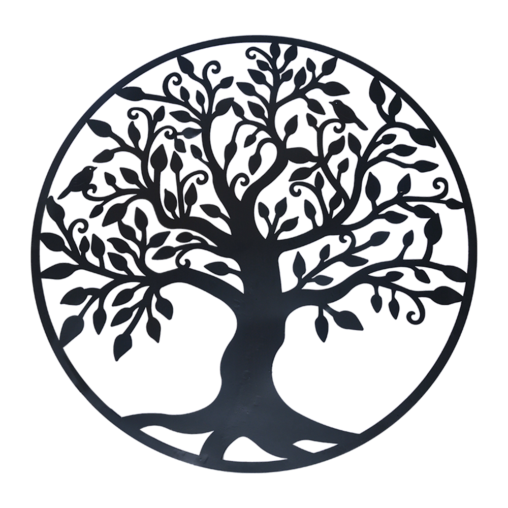 Black Tree of Life Wall Art | Hanging Metal Iron Sculpture Garden 99cm