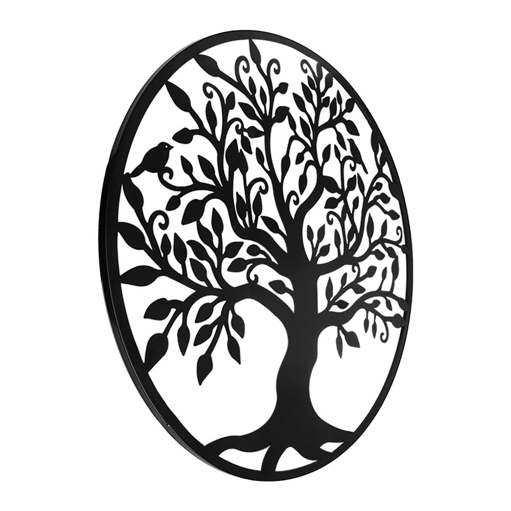Black Tree of Life Wall Art | Hanging Metal Iron Sculpture Garden 99cm