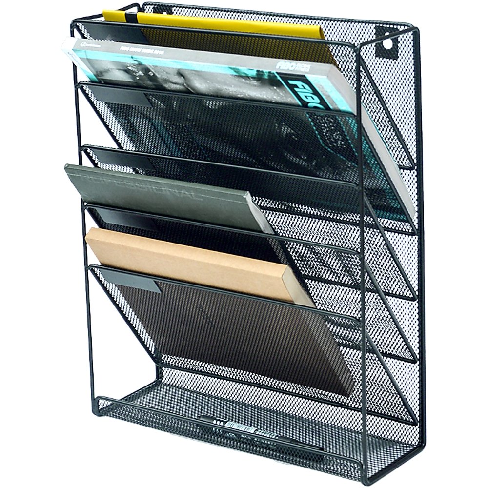 Wall Mount 6 Pocket Hanging File Sorter Organizer Folder Holder Rack Storage