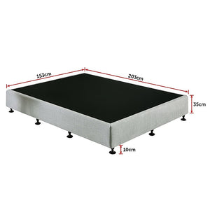 Palermo Queen Ensemble Bed Base Platinum Light Grey Linen Fabric