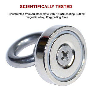 12Kg SALVAGE Strong MAGNET N52 Neodymium Eyebolt Circular Ring