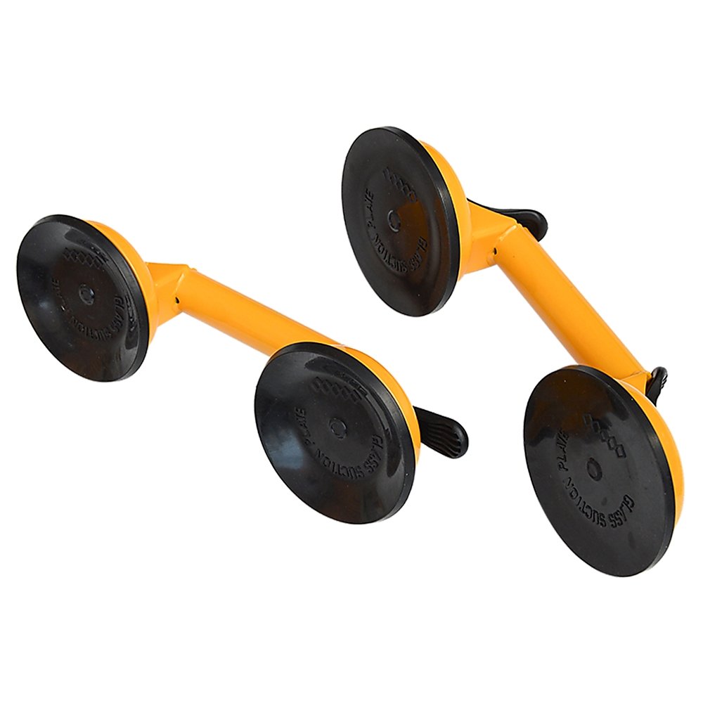2x 100kg Aluminum Alloy Double Locking Suction Cup Glazer Glass Sucker Lifter