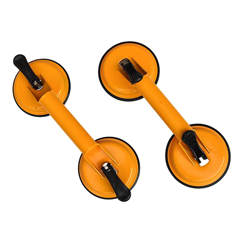 2x 100kg Aluminum Alloy Double Locking Suction Cup Glazer Glass Sucker Lifter