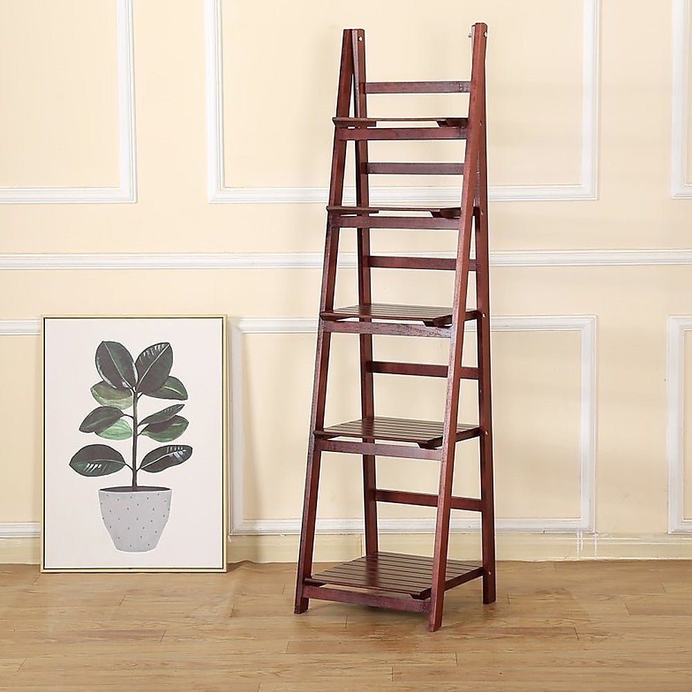 Wooden Ladder Shelf - 5 Tier
