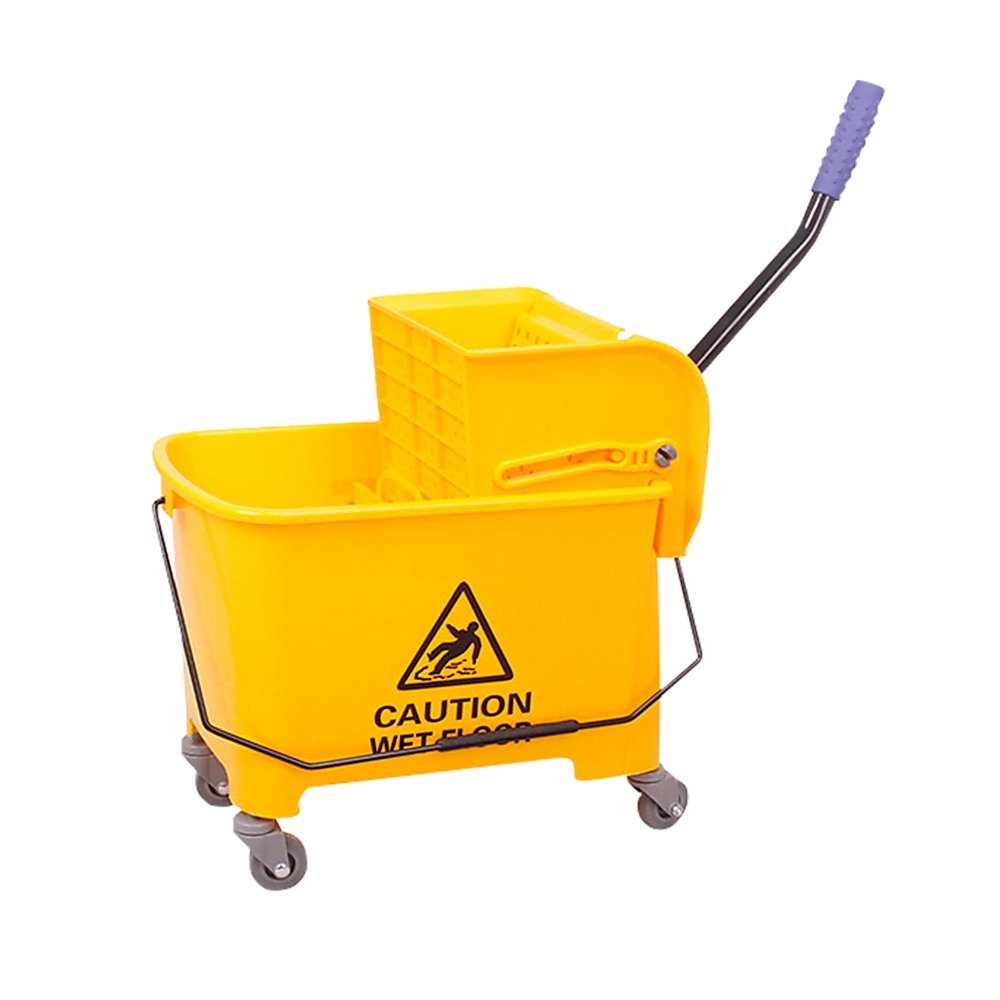 20L Deluxe Mop Wringer Bucket Side Press Janitor Commercial Cleaning