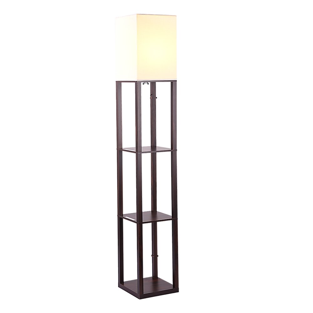 Shelf Floor Lamp - Shade Diffused Light Source with Open-Box Shelves
