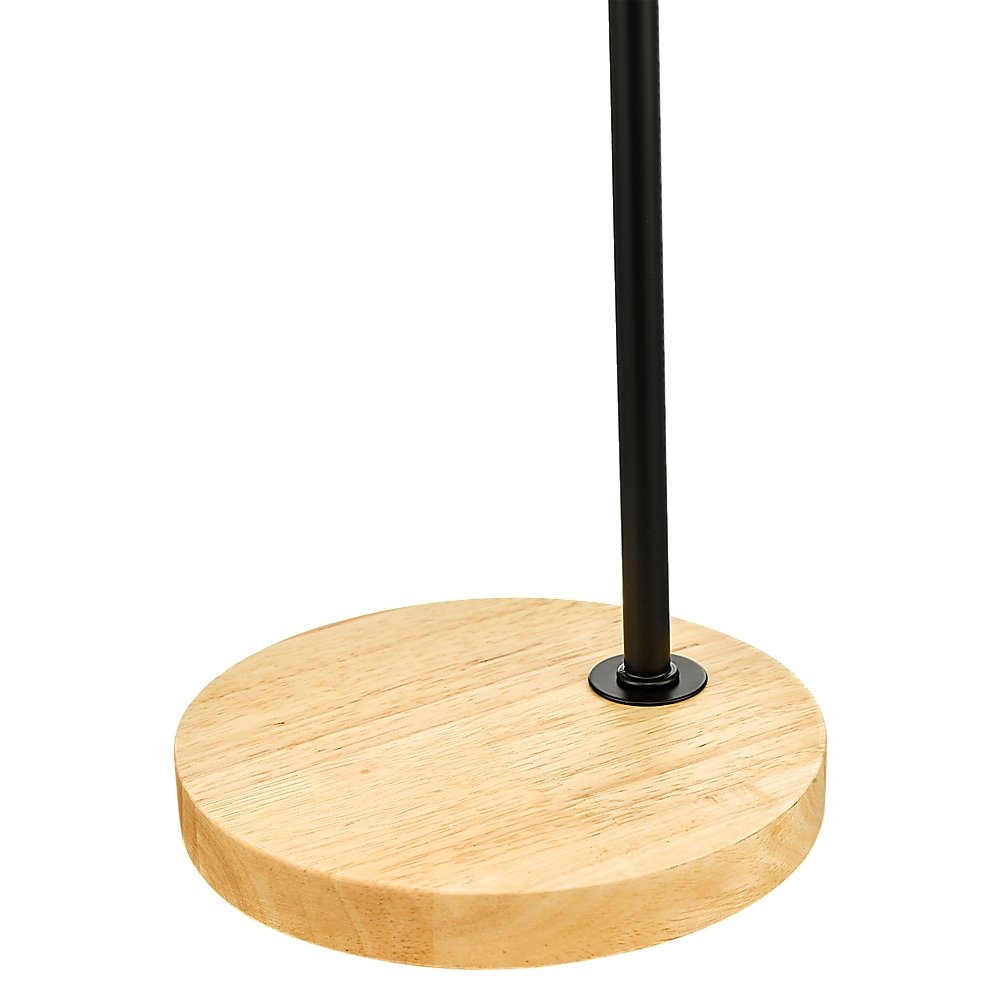 Modern Table lamp Desk Light Timber Base Bedside Bedroom Black
