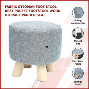 Padded Fabric Ottoman Foot Rest