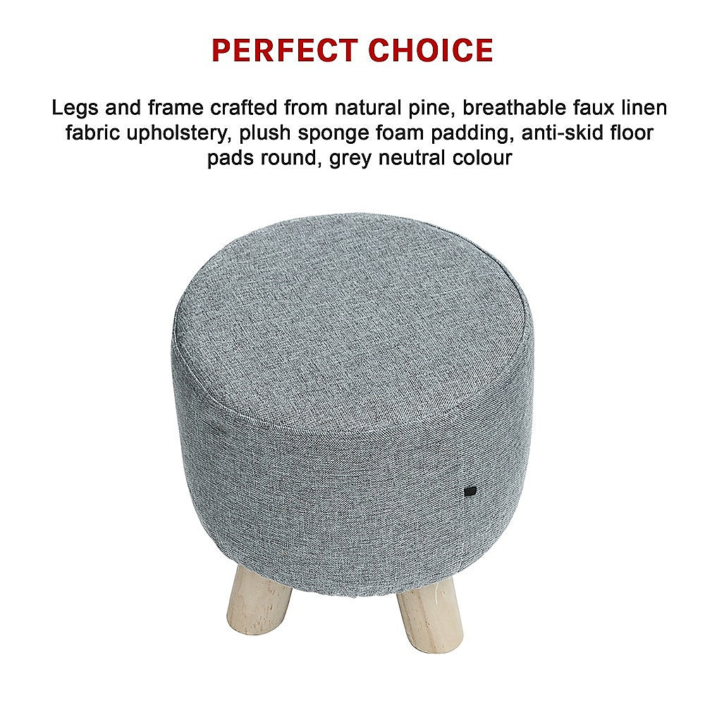 Padded Fabric Ottoman Foot Rest
