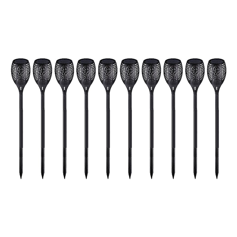 10 Pack Solar Torch Lights 96 LED Flickering Lighting Dancing Flame Garden Lamp