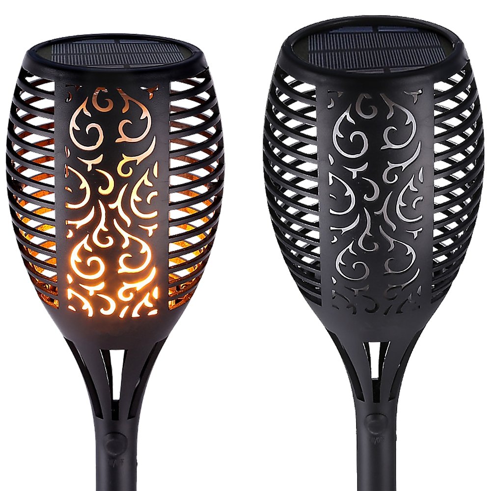 10 Pack Solar Torch Lights 96 LED Flickering Lighting Dancing Flame Garden Lamp