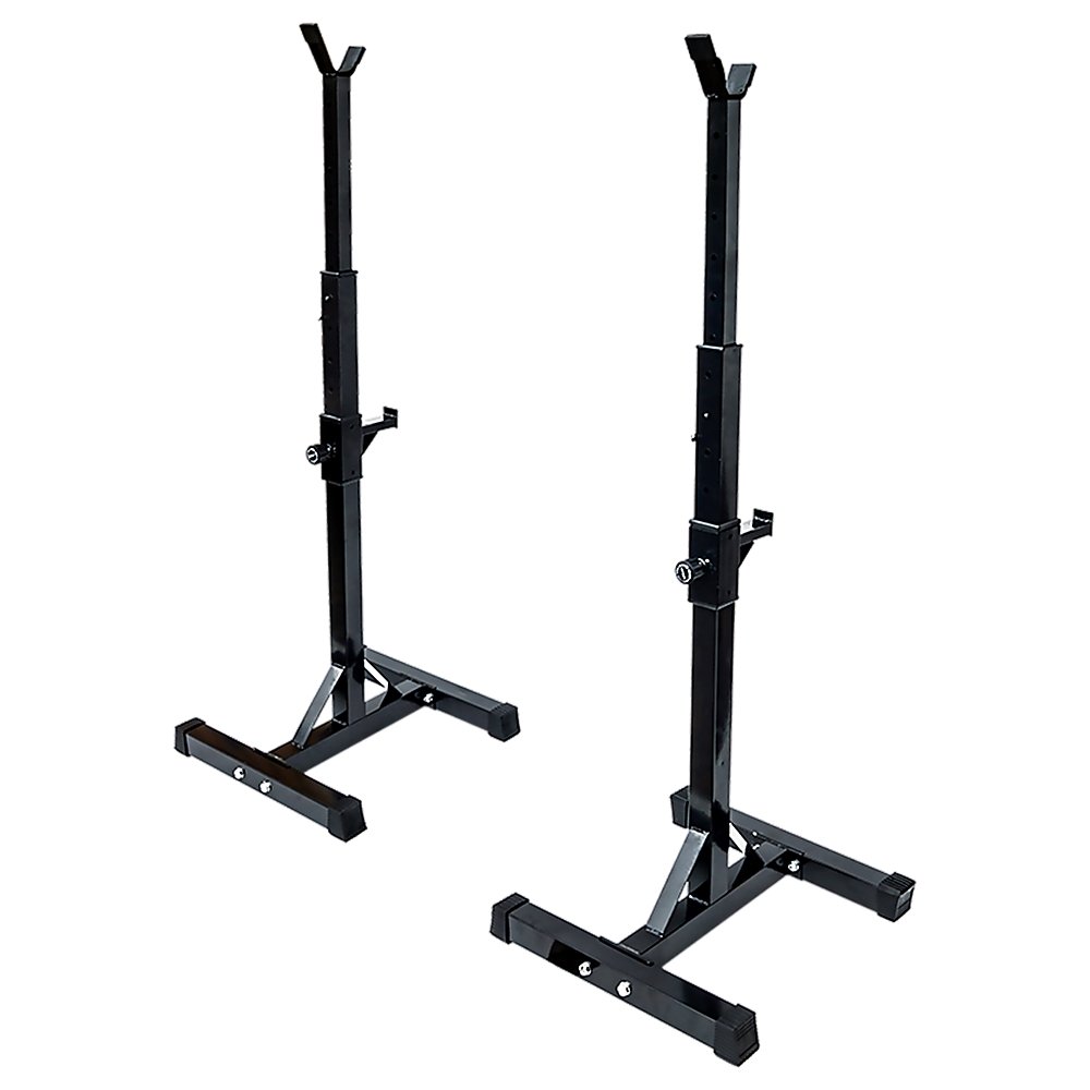 Pair of Adjustable Squat Rack Sturdy Steel Barbell Bench Press Stands GYM/HOME