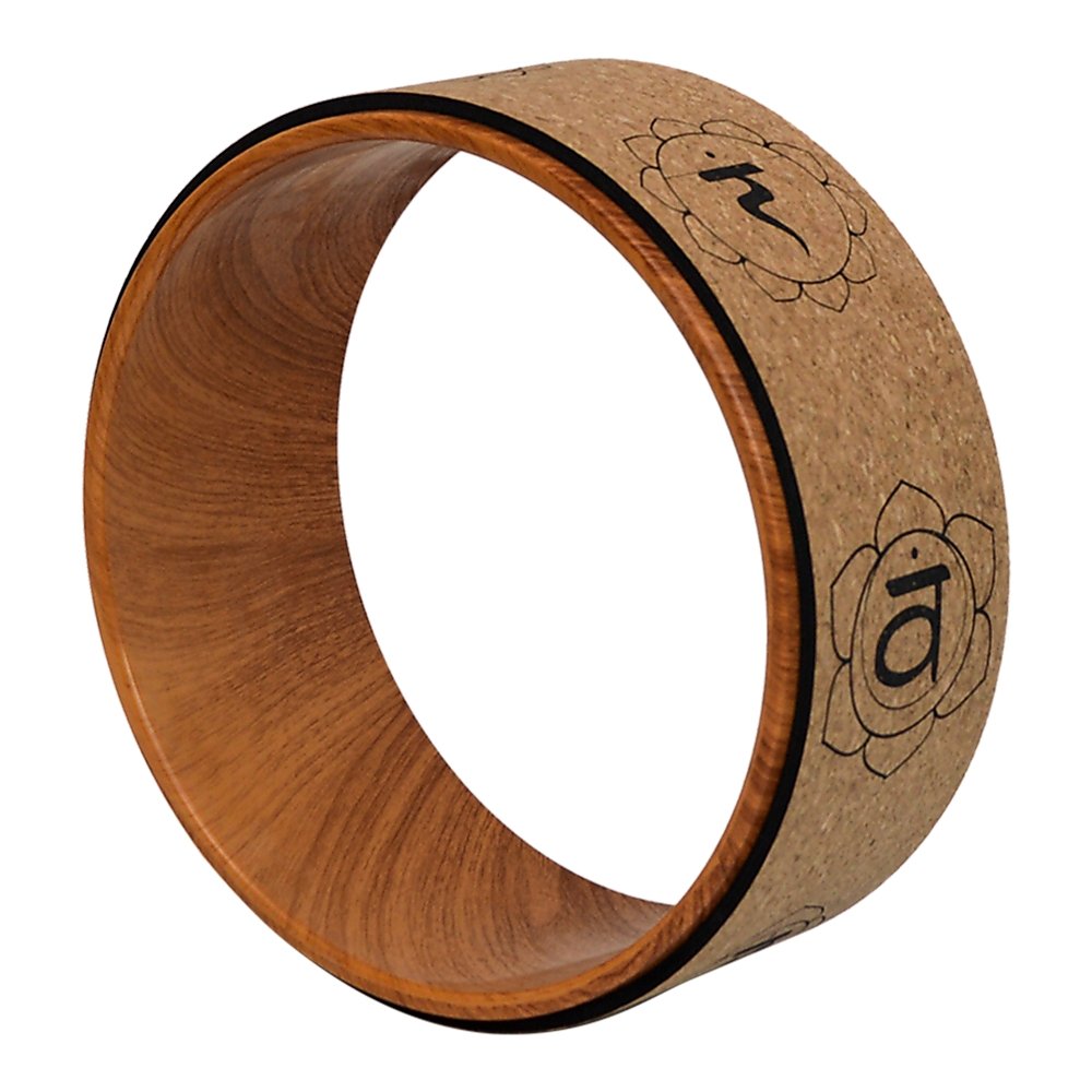 Yoga Pilates Wheel Cork Circle Prop Back Chest Hips Abdomen Stretch Roller