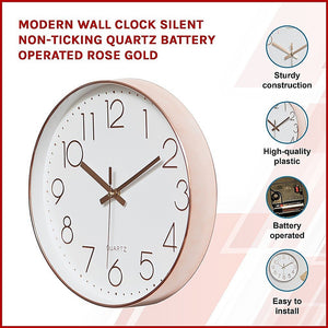 Rose Gold Modern Wall Clock