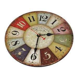 Large Colourful Wall Clock Kitchen Office Retro Timepiece