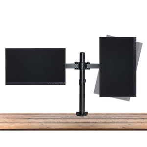 Dual LCD Monitor Desk Mount Stand Adjustable Fits 2 Screens Up To 27"