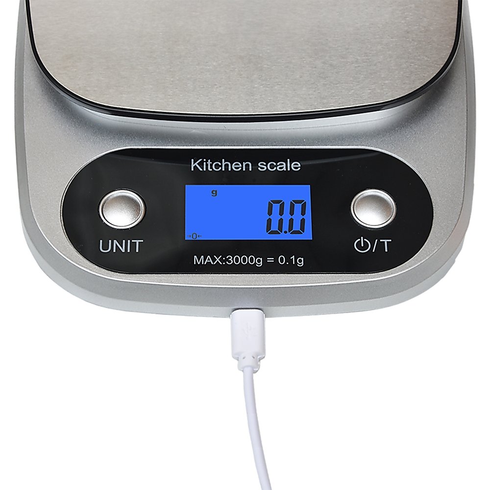 0.1g High Precision Kitchen Scale Rechargable Food Scale Digital 3KG