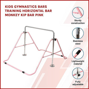 Kids Gymnastics Bars Training Horizontal Bar Monkey Kip Bar Pink