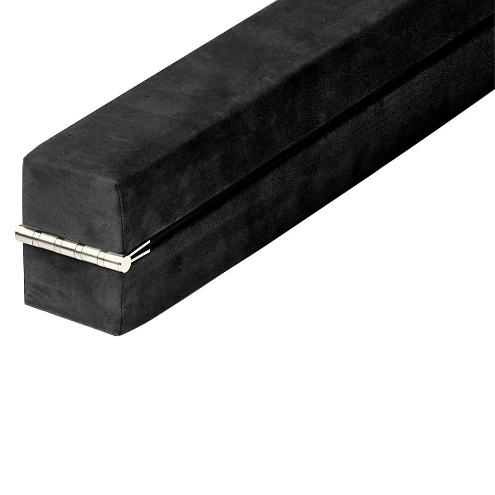 2.2m Gymnastics Folding Balance Beam Black Synthetic Suede