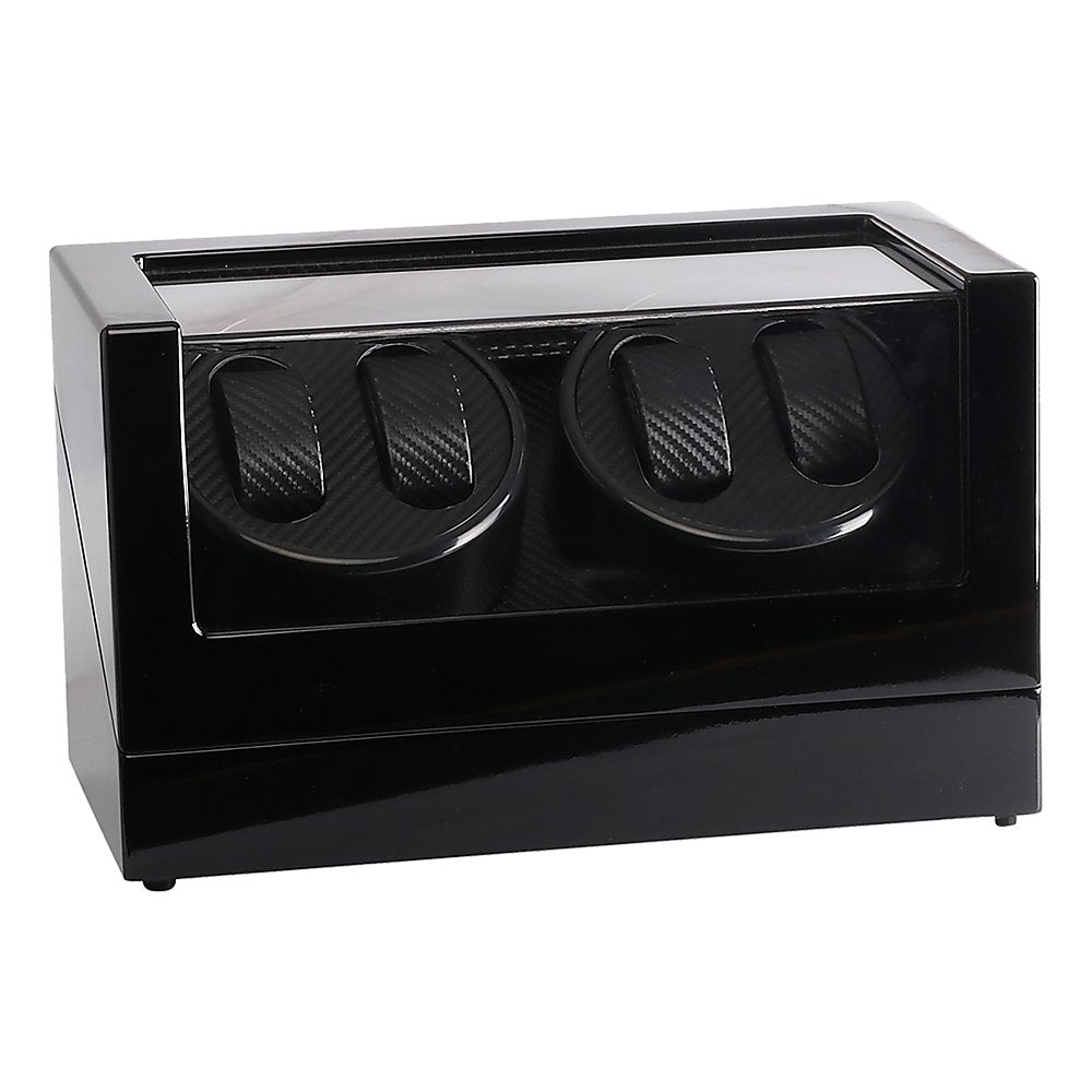 Automatic Quad Watch Winder Wood Display Box Case Motor Rotation Storage