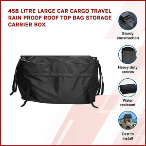 458 Litre Large Car Cargo Travel Rain Proof Roof Top Bag Storage Carrier Box