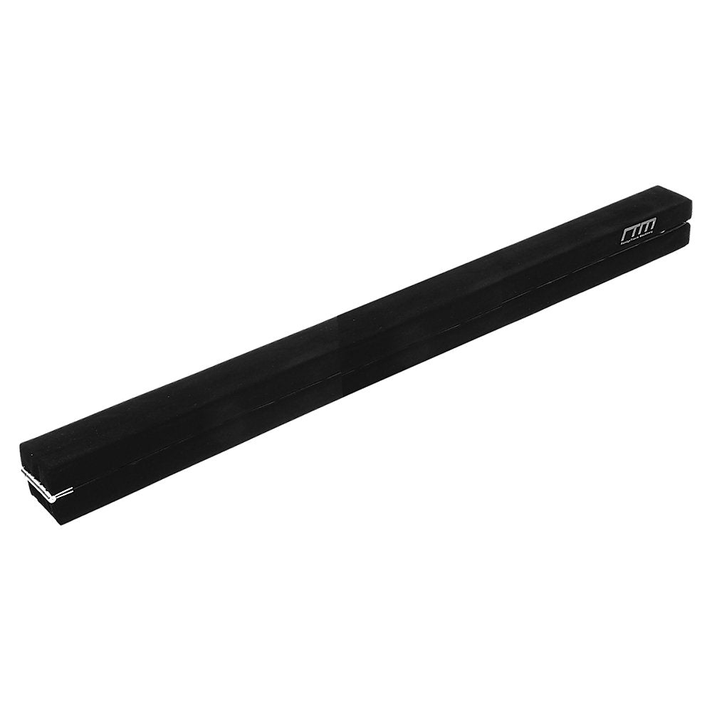 2.4m (8FT) Gymnastics Folding Balance Beam Black Synthetic Suede